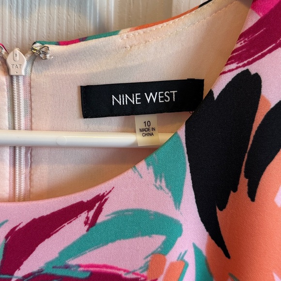 Nine West Multicolor Floral Half Sleeve Dress - Picture 2 of 4